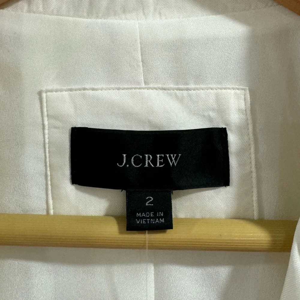 NWT J. Crew Limited‎ Edition Drapey Long Parke Blazer Cupro Blend Ivory S…